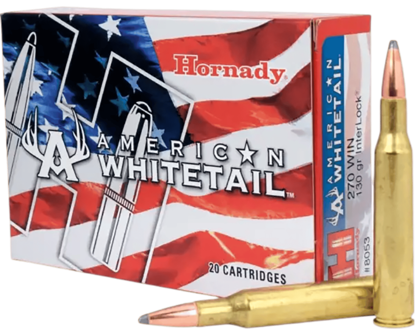 Hornady 8053 American Whitetail  270Win 130gr InterLock Spire Point 20 Per Box/10 Case