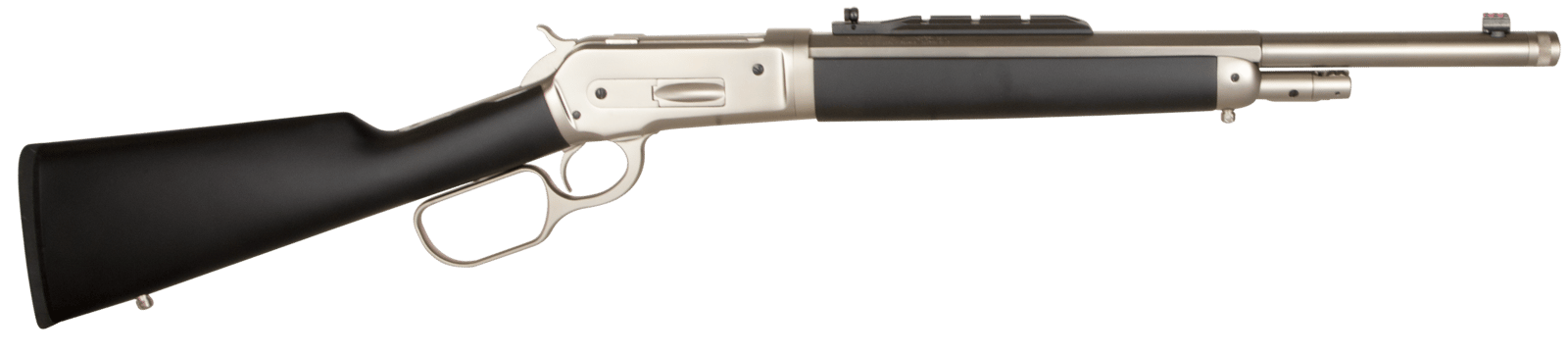 Taylors & Company 220090 1886 Ridge Runner Take Down 45-70 Gov Caliber with 4+1 Capacity, 18.50" Barrel, Matte Chrome Metal Finish & SoftTouch Black Synthetic Stock Right Hand (Full Size)