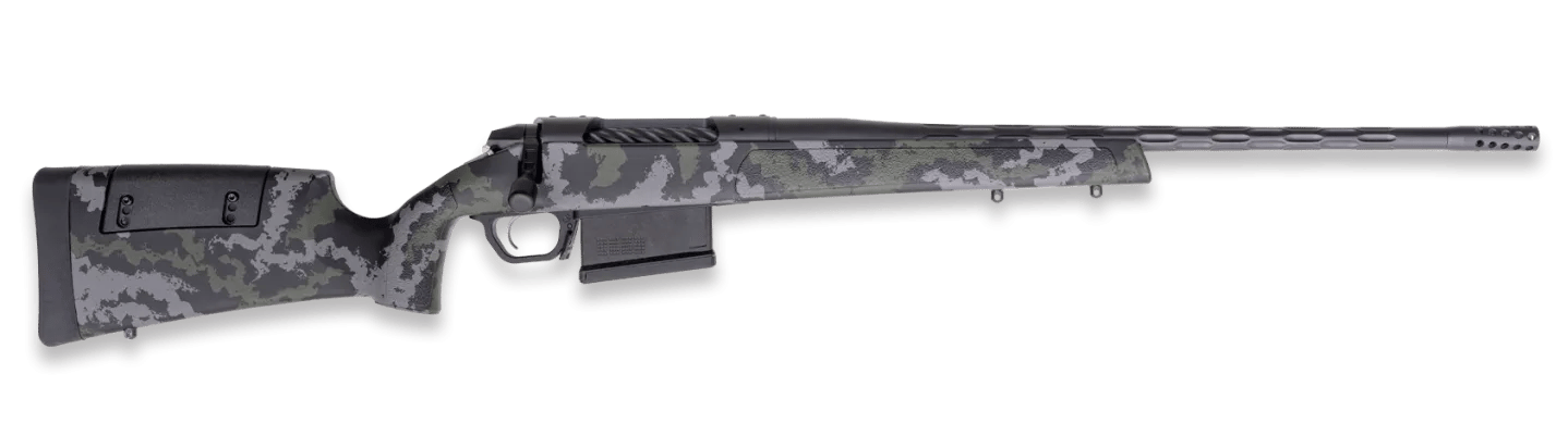 Weatherby 3WRX225RWR4B 307 Range XP 2.0 25 WBY RPM 5+1 22" +2" Graphite Black Cerakote Fluted Threaded Barrel, Steel Drilled & Tapped Receiver, Black w/Gray & Green Sponge Accents Adj Cheek Piece & LO