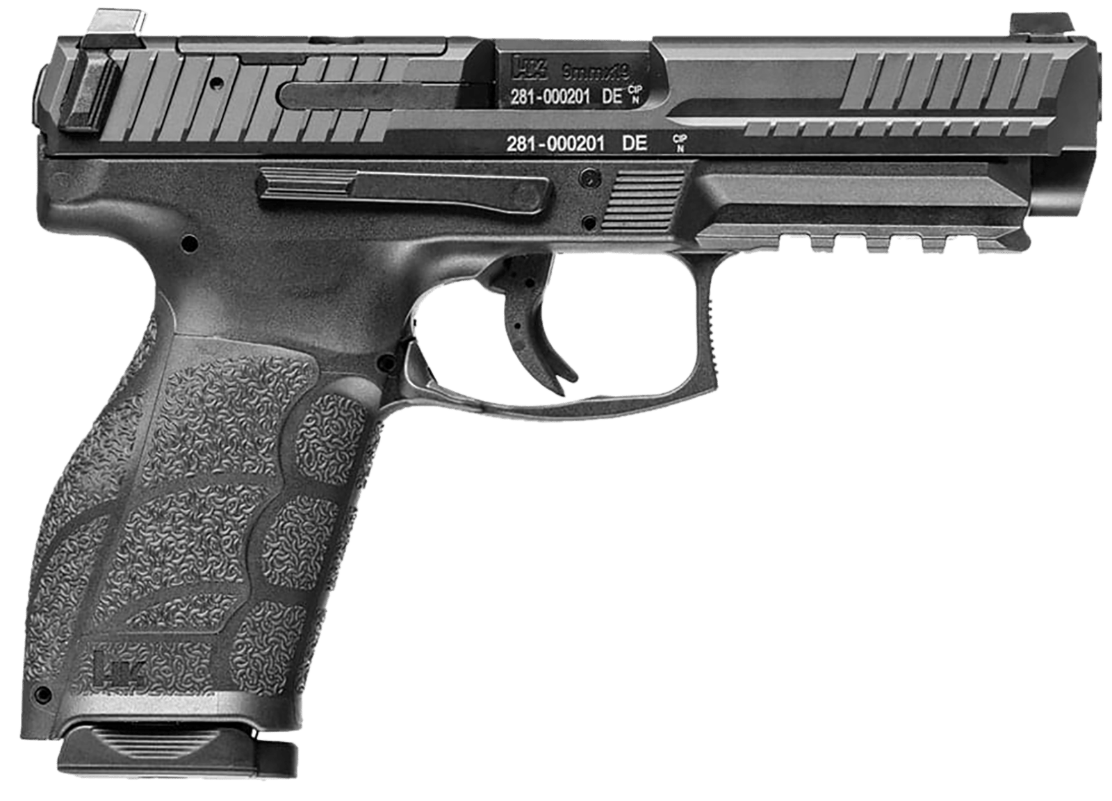 HK 81001064 VP9A1  Full Size 9mm Luger 20+1 4.53" Barrel, Black Steel Optic Ready/Serrated Slide, Black Polymer Frame w/Picatinny Rail, Interchangeable Backstrap Grip, Ambidextrous