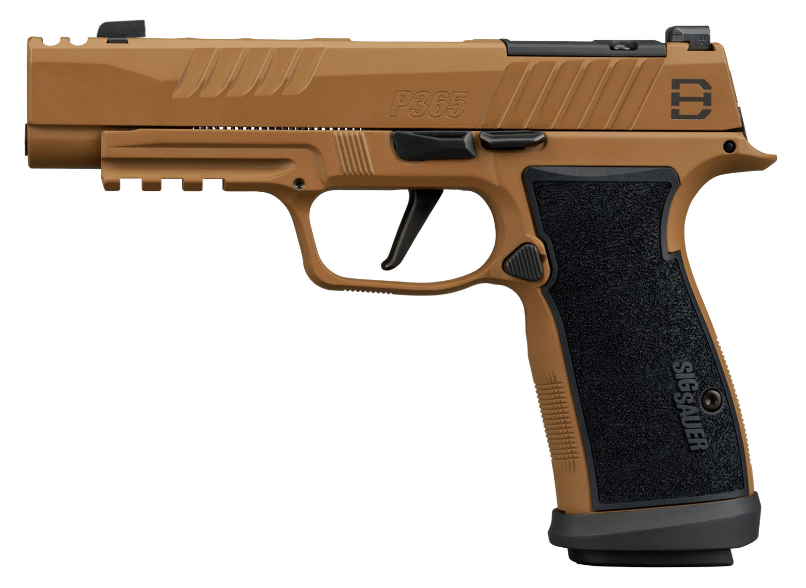 Sig Sauer 365AXGF9DH310 P365 DH3 AXG Compact 9mm Luger 10+1 3.70" Black DLC Barrel, Coyote Cerakote Stainless Steel Lightening Cut/Optic Ready/Serrated Slide, Coyote Cerakote AXG Grip Module, SIG-LOC