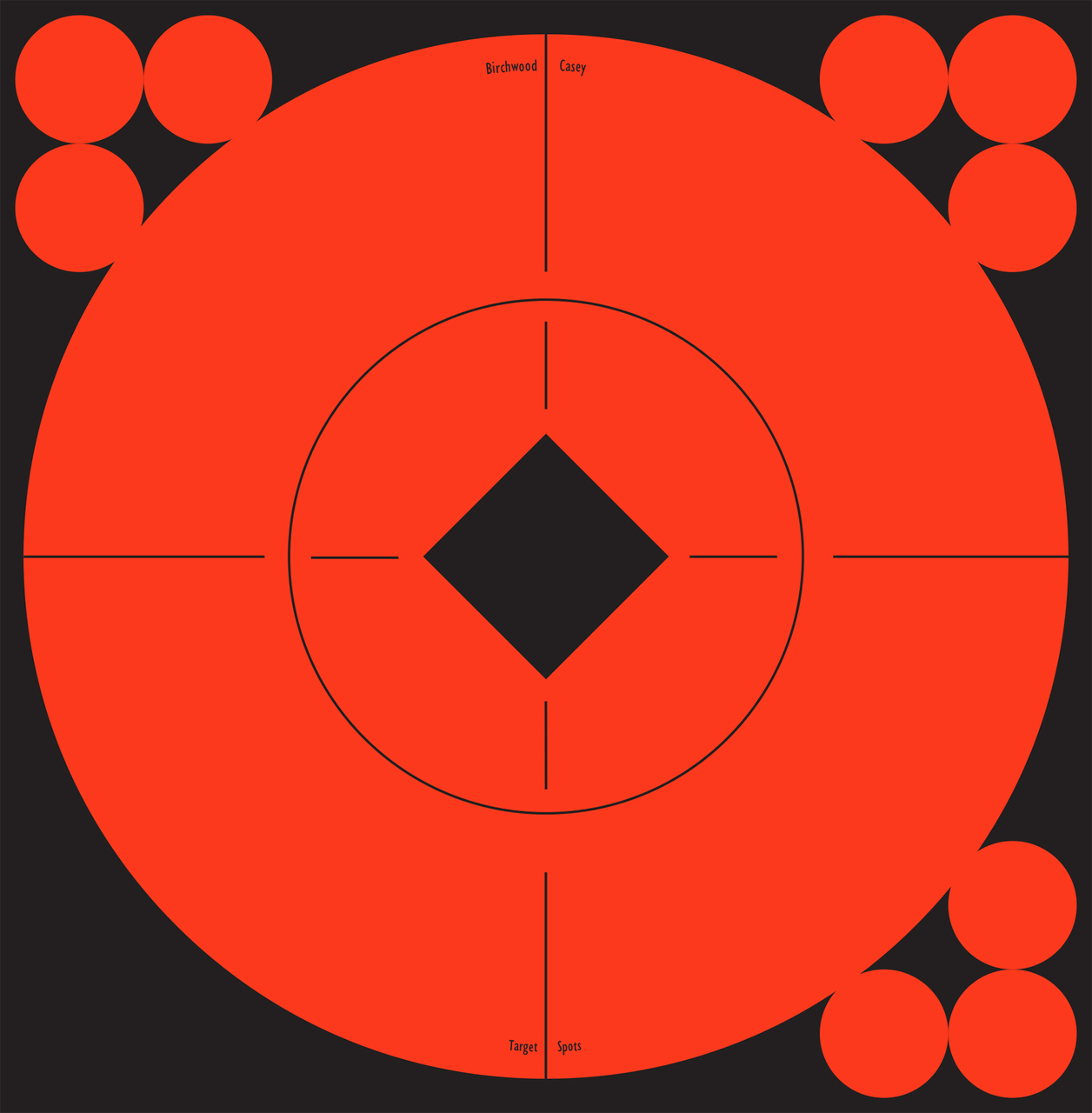 Birchwood Casey 33906 Target Spots  Self-Adhesive Paper Black/Orange 6" Bullseye 10 Pack