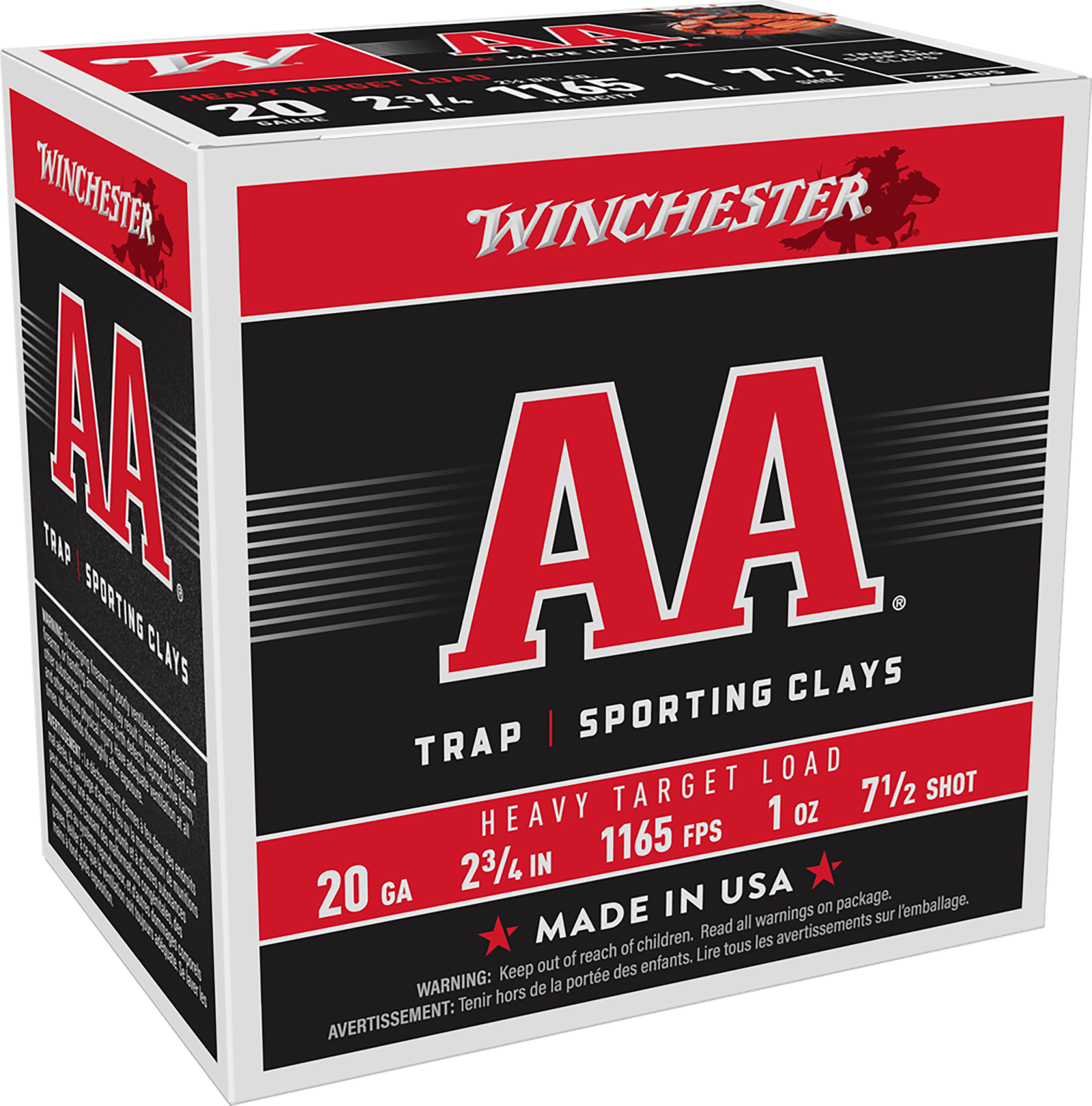 Winchester Ammo AAH207 AA Heavy 20Gauge 2.75" 1oz 7.5Shot 25 Per Box/10 Case