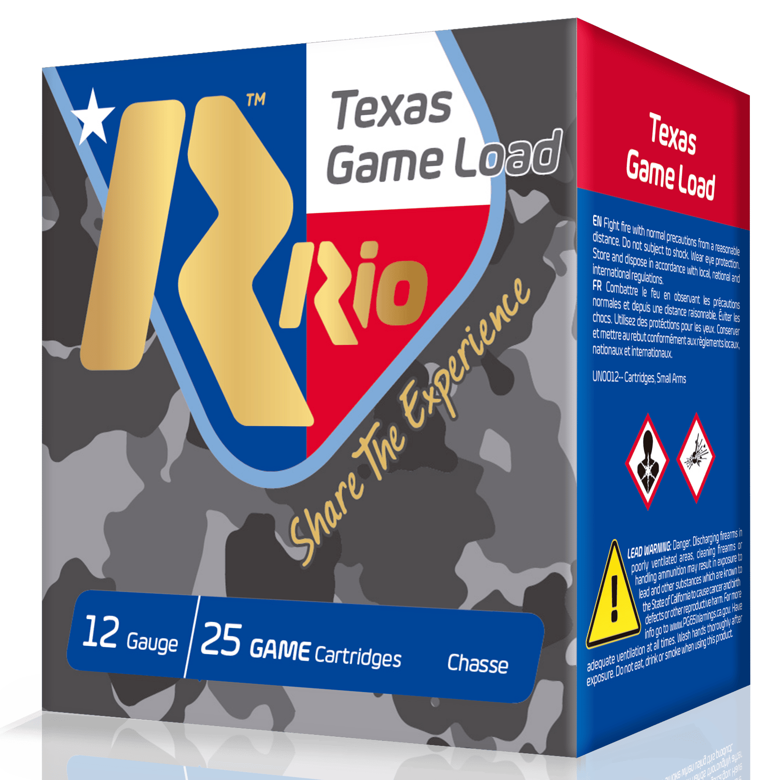RIO AMMUNITION TG3675TX Top Game Texas Game Load Standard Velocity 12 Gauge 2.75" 1-1/4 oz 7.5 Shot 25 Bx/ 10 Cs