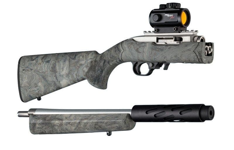 Hogue Ruger 10-22 Takedown Rub. OM Stock w/Standard Barrel Chan. Ghillie Green