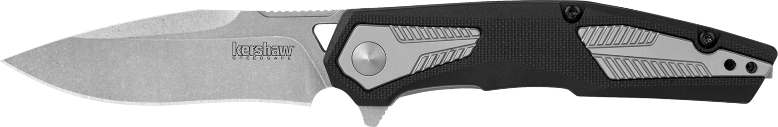 Kershaw 1390 Tremolo  EDC 3.13" Folding Clip Point Plain Stonewashed 4Cr14 Blade, Black GFN/SS Handle