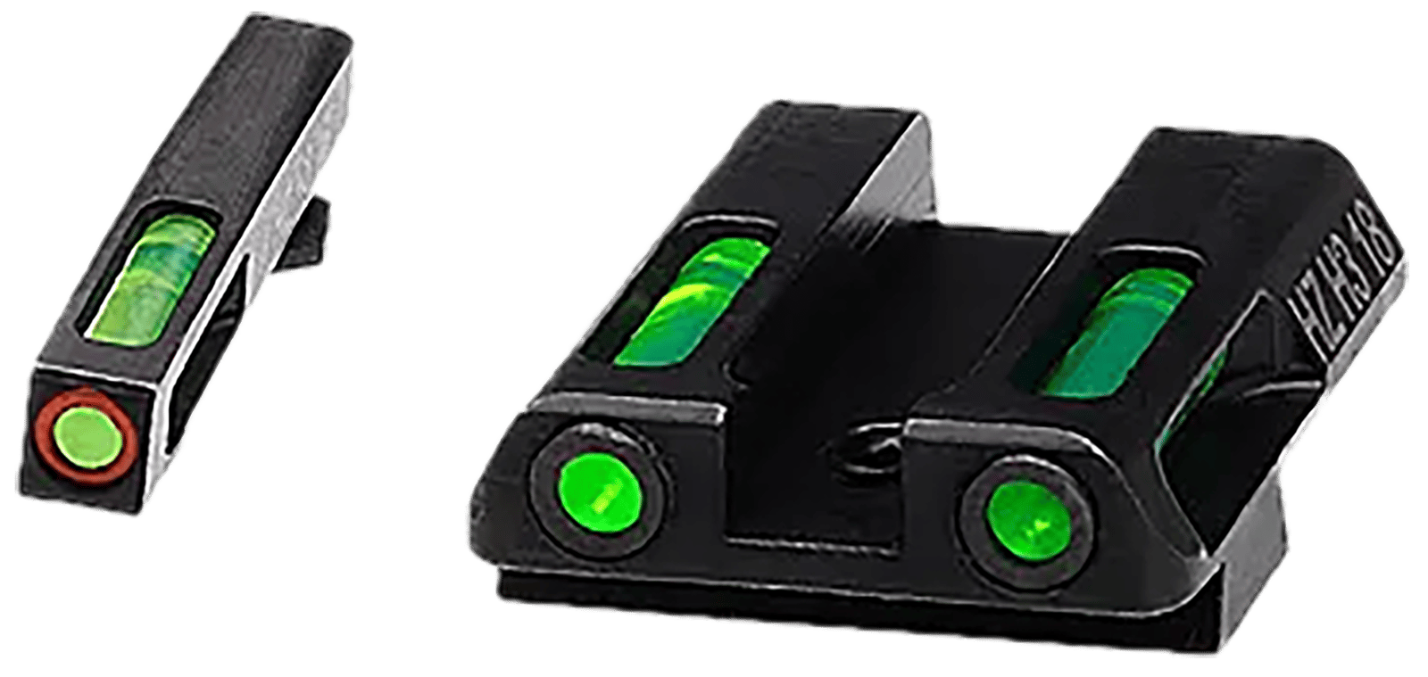 HiViz GLN521 LiteWave H3 Fiber-Optic Sight Set Green Fiber Optic/Orange Outline w/ Litepipes Green Fits Glock 42, 43, 43X, 48
