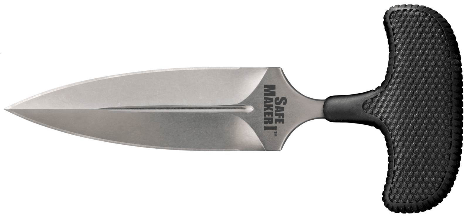 Cold Steel CS12DBST Safe Maker I 4.50" Fixed Spear Point Plain Stone Washed AUS-8A SS Blade/ Black Kray-Ex Handle Includes Sheath
