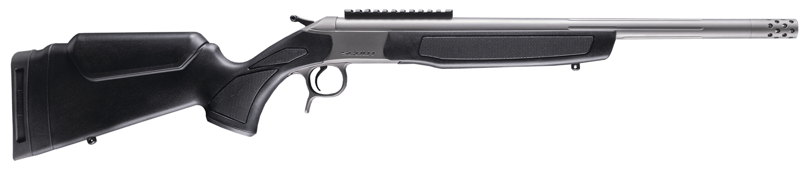 CVA CR4441S Scout Takedown 400 Legend 1rd 22" Stainless Fluted Threaded Barrel, Stainless Steel Receiver w/Picatinny Rail, Adj Comb & LOP Black Synthetic Stock