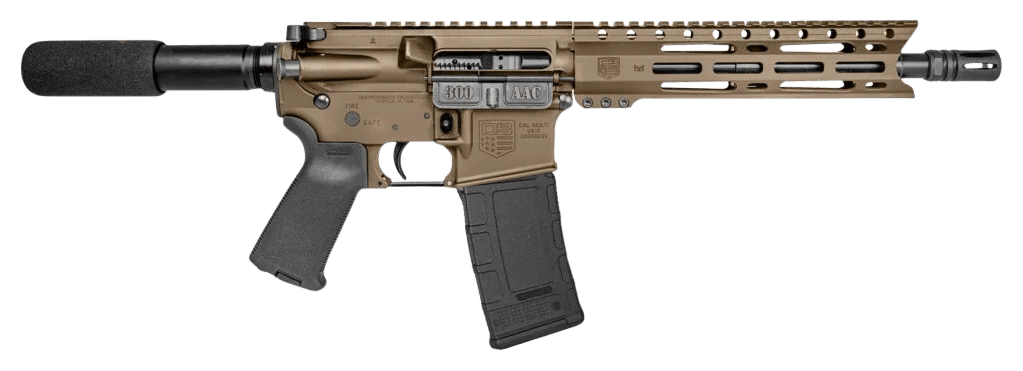 Diamondback DB1915B061 DB15  300 Blackout 28+1 10", FDE, Carbon Lower, 9" M-LOK Handguard, Black Padded Buffer Tube/Magpul Grip