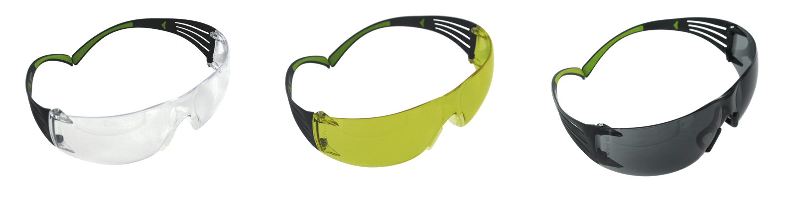 Peltor SF4003PK6 Sport SecureFit 400 Adult Clear/Amber/Gray Lens Anti-Scratch Polycarbonate Black Frame 3 Pack