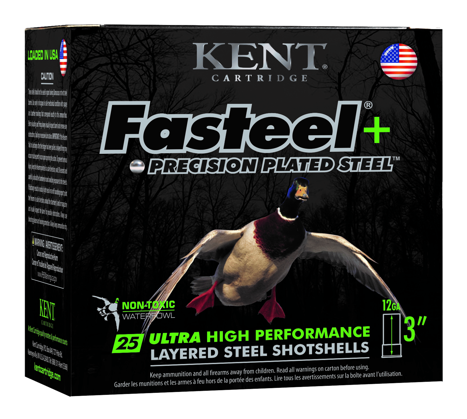 Kent Cartridge K123FSP362X4 Fasteel +  12 Gauge 3" 1 1/4 oz 2/4 Shot 25 Per Box/ 10 Case