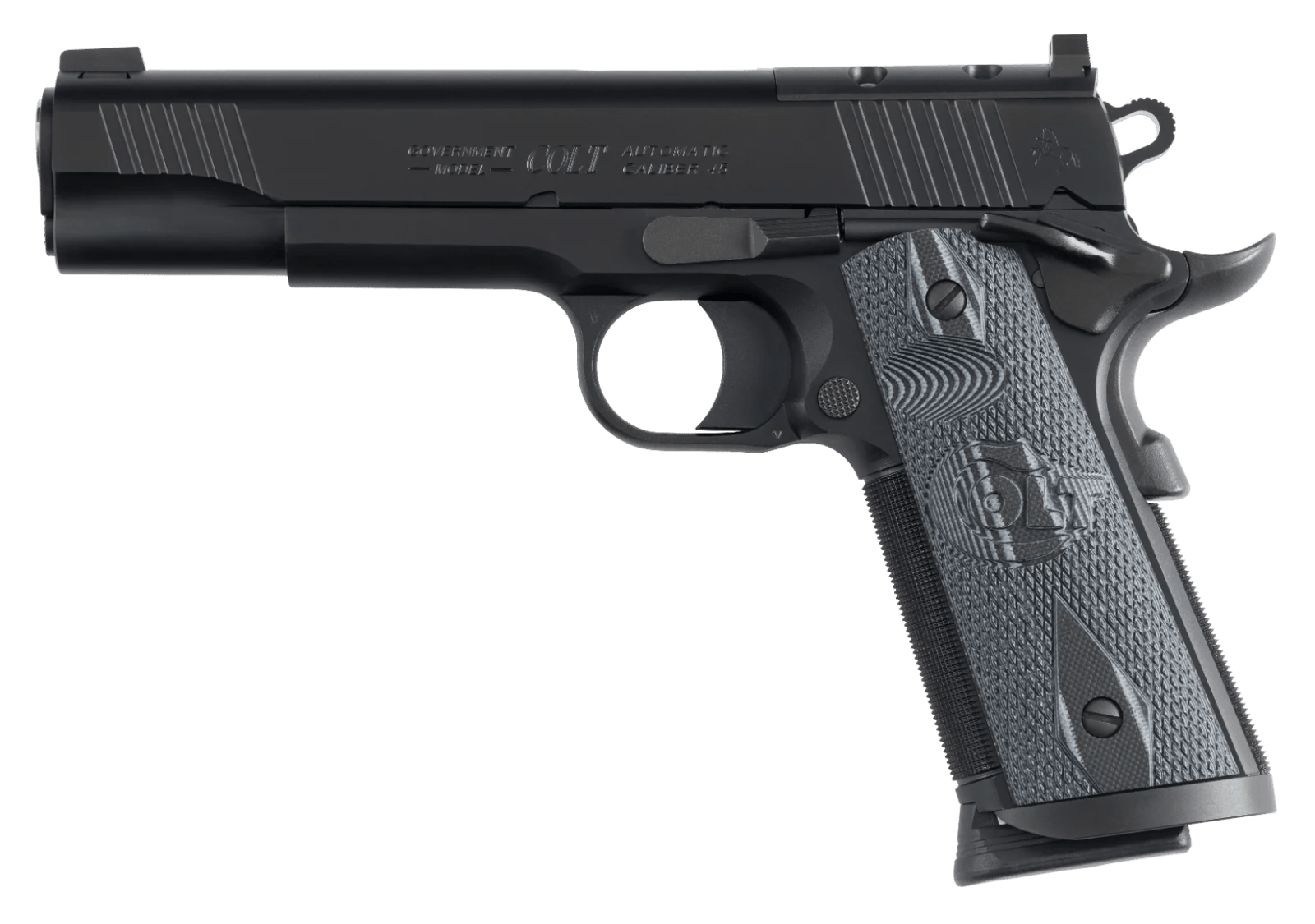 Colt Mfg O1080CCUOR CCU Government Full Size 45 ACP 8+1 5" Stainless National Match Barrel, Matte Black DLC Carbon Steel Optic Ready/Serrated Slide, Black Ion Bond Carbon Steel Frame w/Beavertail, Amb