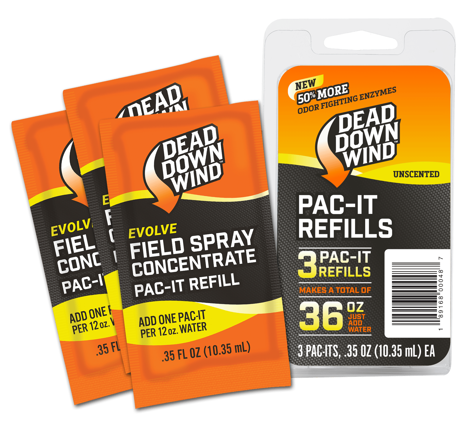 Dead Down Wind 1310 Evolve Field Spray Pac-It Refills Cover Scent Odor Eliminator Unscented Scent 36 oz Concentrate