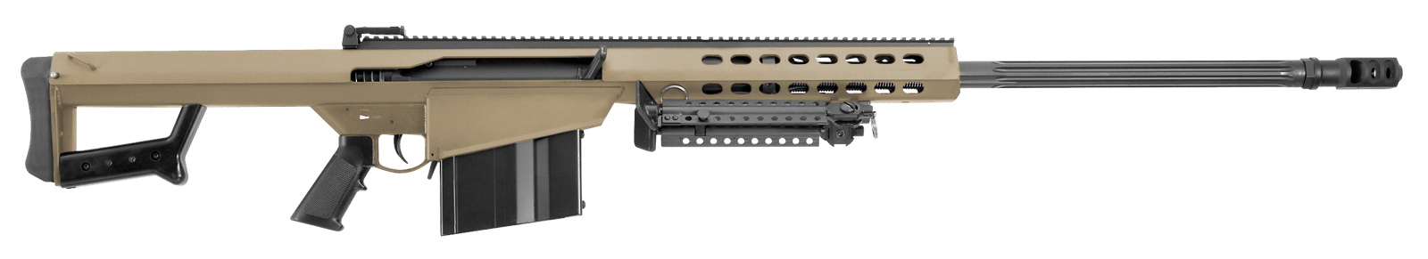 Barrett 14031 M82A1 50 BMG 10+1 29" Fluted Barrel, Flat Dark Earth Cerakote Steel Receiver, M1913 Picatinny Acc. Rail, FDE Synthetic Stock w/Sorbothane Recoil Pad, Includes Hard Carry Case