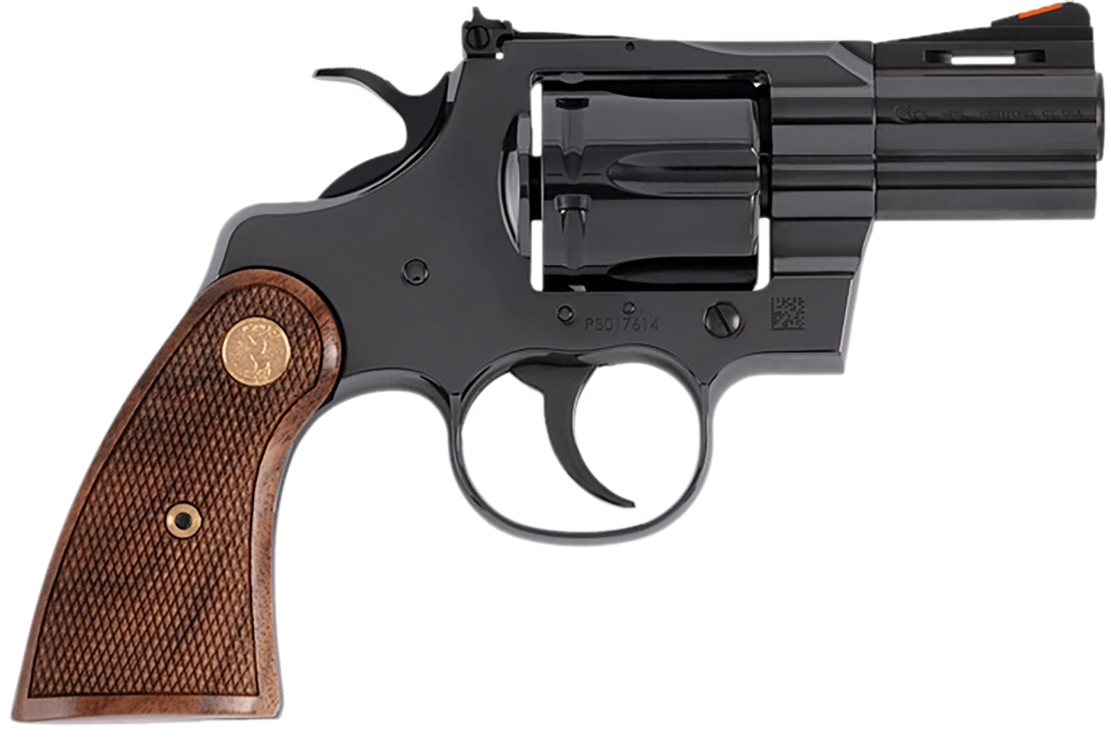 Colt Mfg PYTHONBP2WTS Python  357 Mag/38 Special 6 Shot 2.50" Blued Carbon Steel Vent Rib Barrel, Cylinder & Frame, Wood Grip, Exposed Hammer