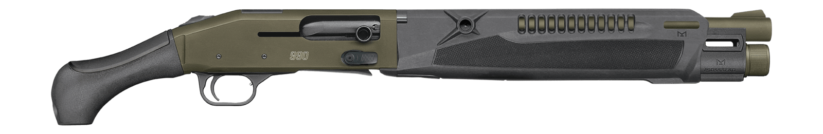 Mossberg 83012 990 Aftershock SPX Semi-Auto 3" 5+1 14.75" OD Green Cerakote Integrated Heat Shield Barrel & Drilled & Tapped Receiver, Black Polymer Grip