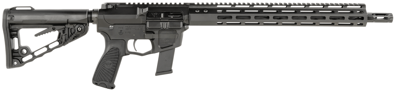 Wilson Combat TRAR9GB91610 AR9G Carbine 9mm Luger 17+1 16" Black Match Grade Threaded Barrel, Black Armor-Tuff Aluminum Receiver, M-LOK Handguard, Black Synthetic Rogers Super-Stoc w/Cam-Lock Stock