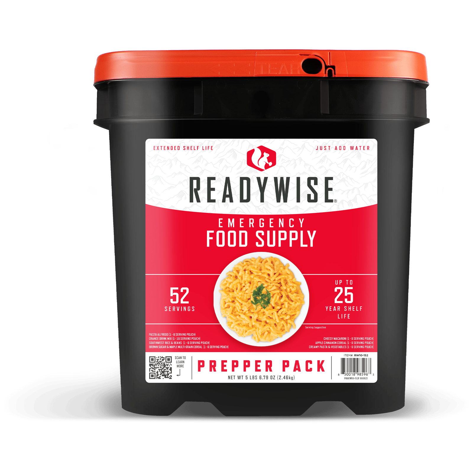 ReadyWise RW01152 Emergency Supplies Freeze Dried Prepper Pack 52 Servings Per Bucket