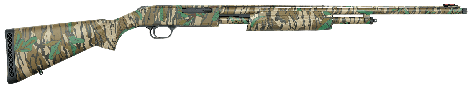 Mossberg 50107 500 Turkey Full Size 410 Gauge Pump 3" 5+1 24" Mossy Oak Greenleaf Vent Rib Barrel, Mossy Oak Greenleaf Optic Ready Receiver, Fixed Mossy Oak Greenleaf Synthetic Stock, Right Hand