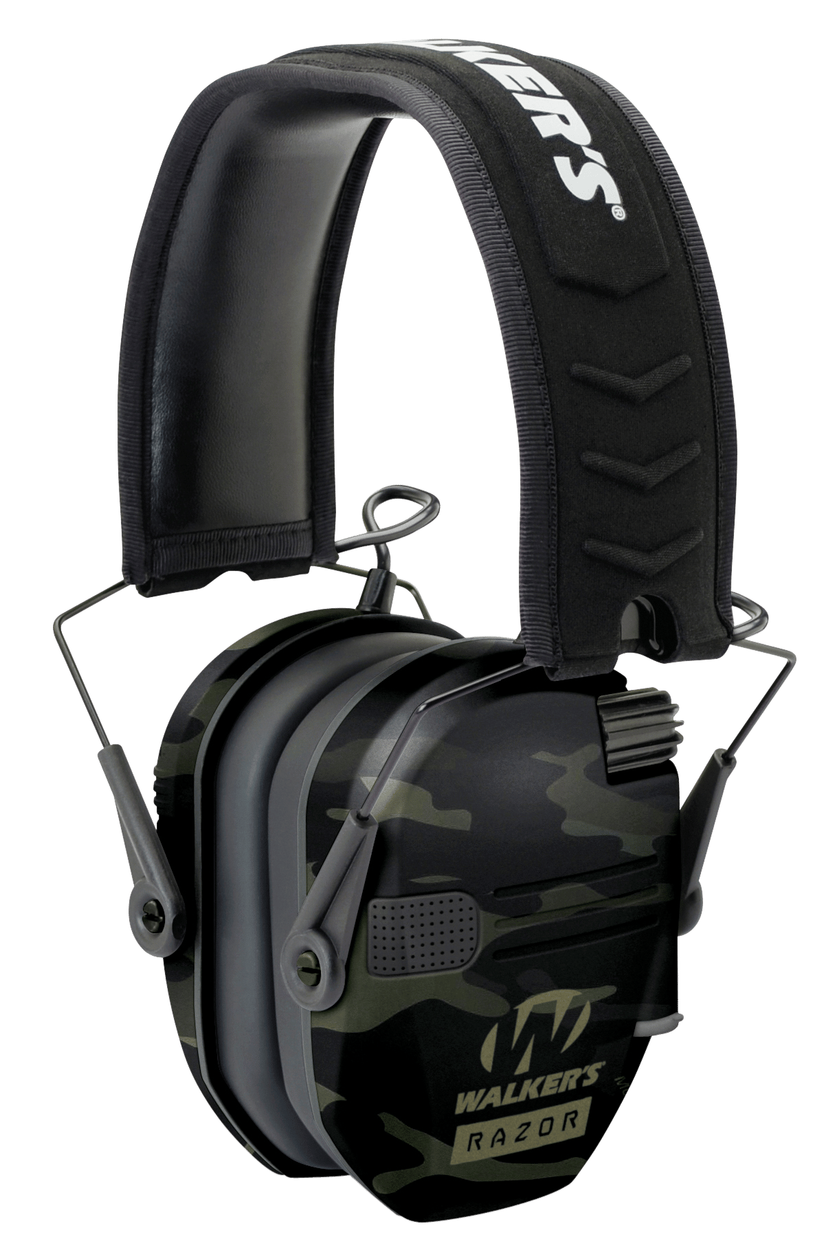 Walker's GWPRSEMMCCG Razor Slim Electronic Muff 23 dB Over the Head Multi-Cam/Black Polymer