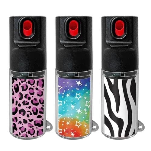 Mace Chameleon Pepper Spray Pink Stars Zebra