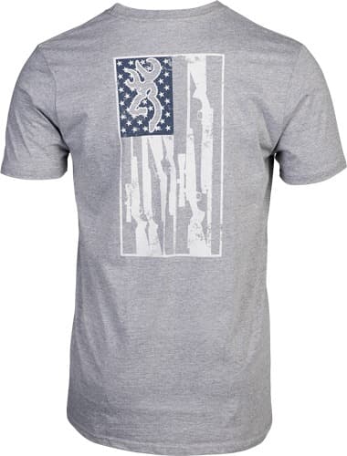 BROWNING SS T-SHIRT BROWNING LEGACY FLAG HTHR GRAY LARGE