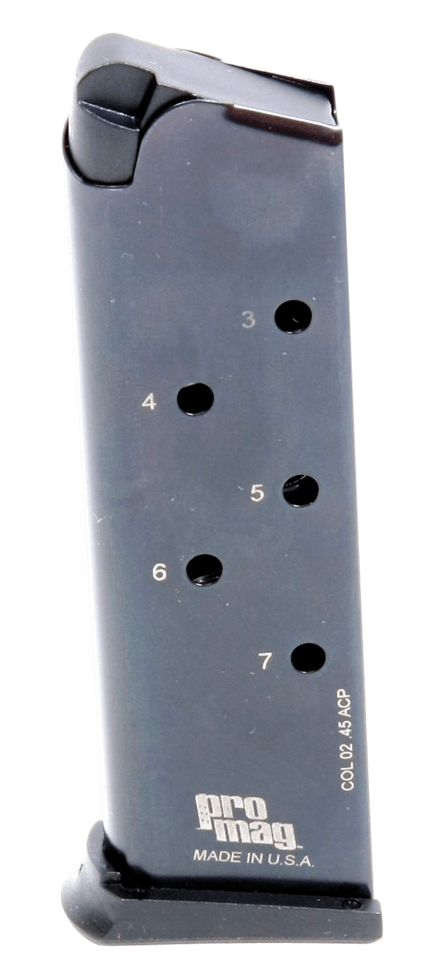 ProMag COL02 Standard  7rd 45 ACP Fits 1911 Government Blued Steel