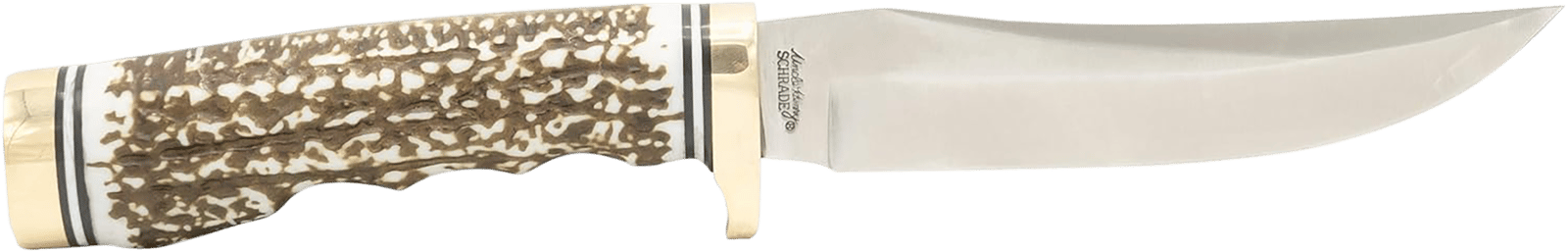 Uncle Henry 1100087 Next Gen Golden Spike 5" Fixed Plain Satin Polished Stainless Steel Blade, Brown Brass Accents Staglon Handle