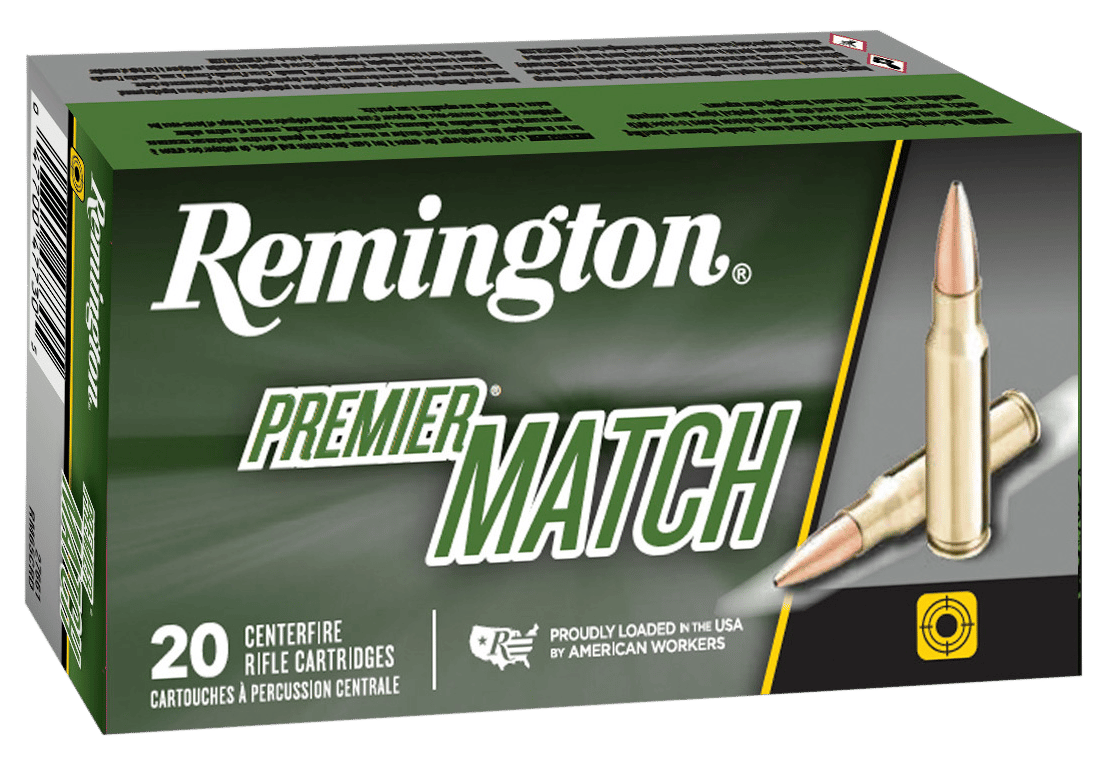 Remington Ammunition 27682 Premier Match 223Rem 52gr Boat Tail Hollow Point 20 Per Box/10 Case