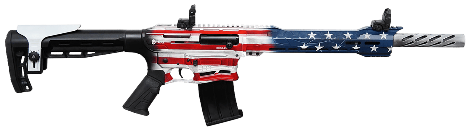 Citadel CBOSS2512USA Boss-25  12 Gauge 3" 18.75" 5+1 American Flag Cerakote Rec/Barrel Black Fixed Adjustable Comb Stock Right Hand