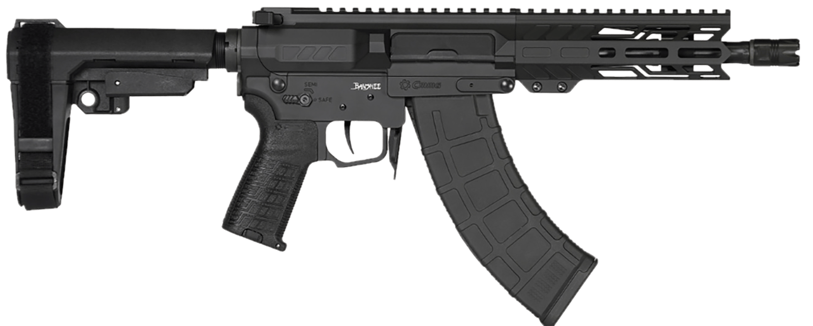 CMMG 76A950AAB Banshee MK47 7.62X39 30+1 8" EML 6" M-LOK Handguard 7075-T6 Aluminum CMMG Zeroed Pistol Grip