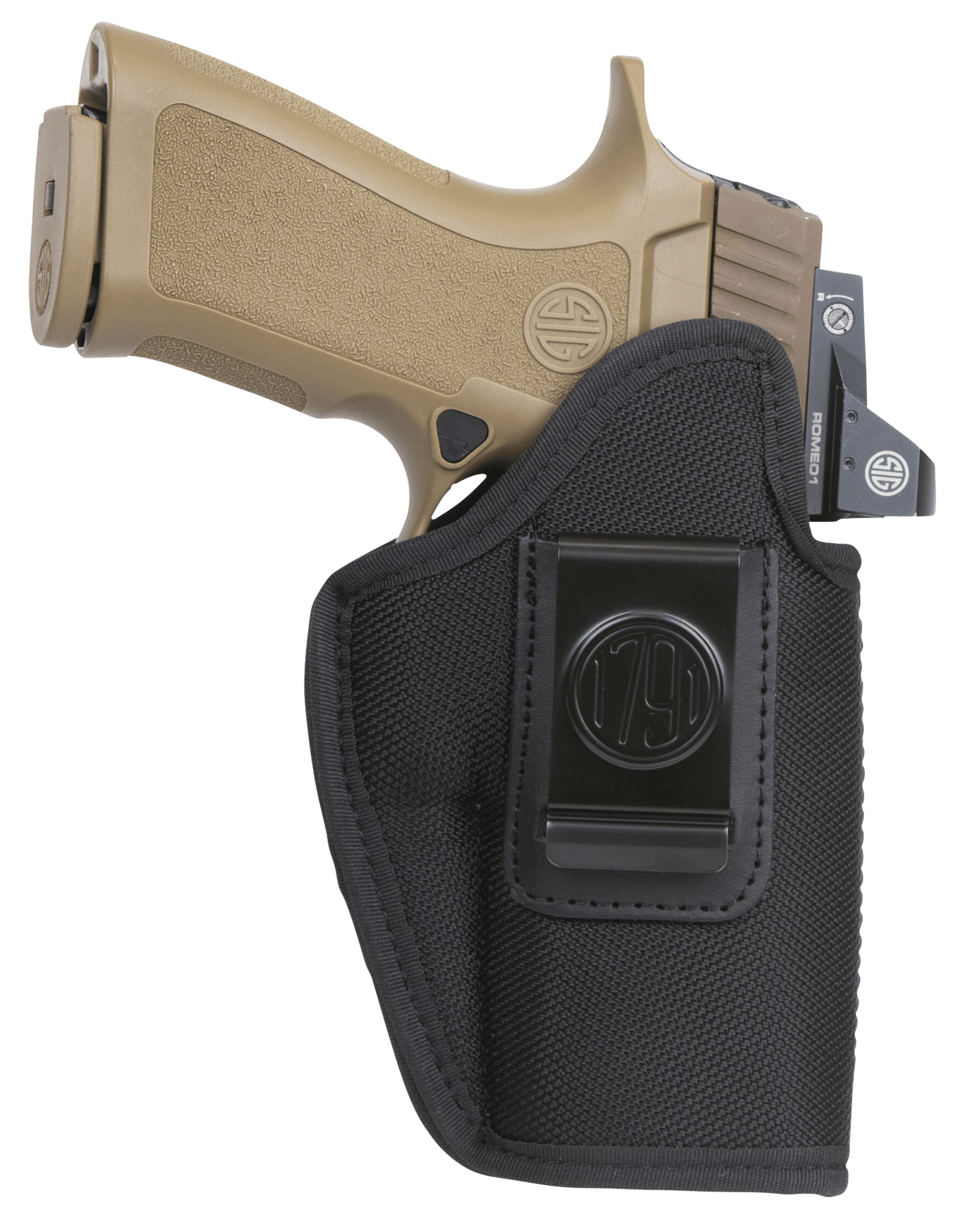 1791 Gunleather PNIWB5BLKL Premium Nylon  IWB Size 05 Black Ballistic Nylon Clip-On Left Hand