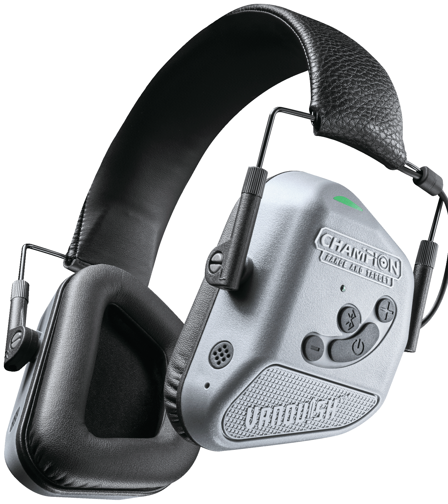 Champion Targets 40982 Vanquish Pro Elite Muff Over the Head Bluetooth Enabled Rechargeable Li-ion Battery Black/Gray