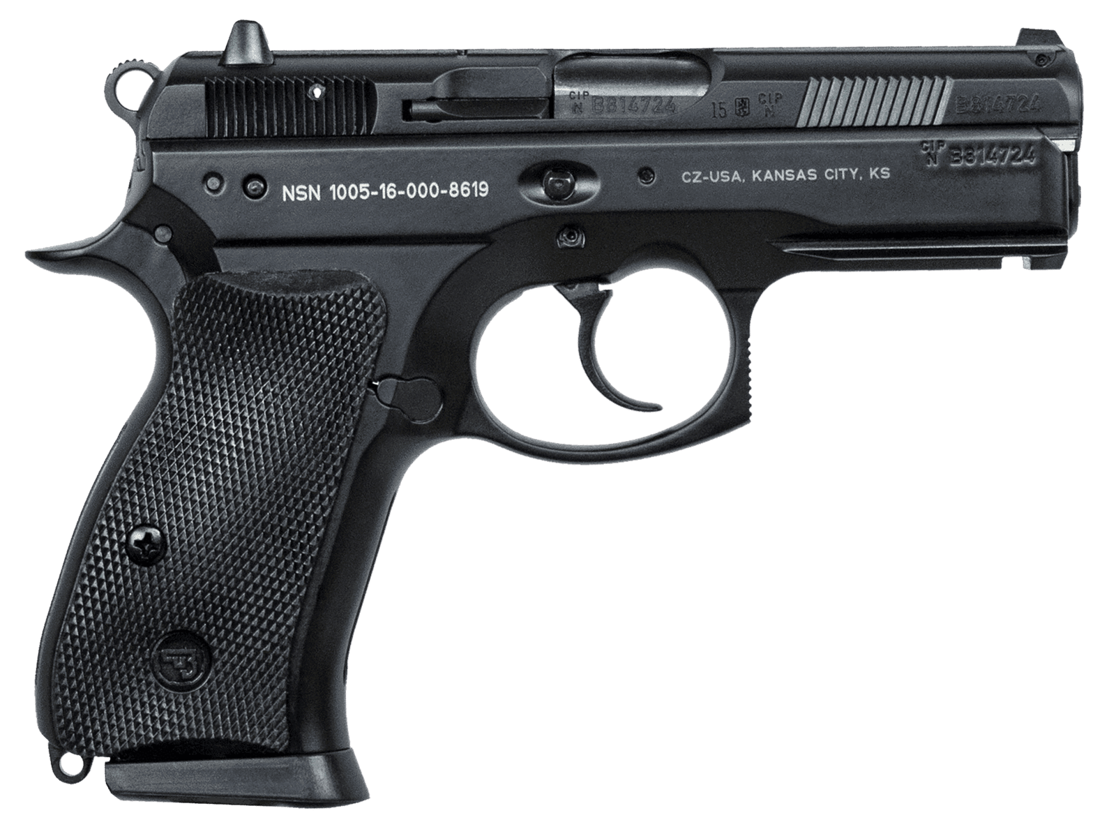 CZ-USA 91199 P-01  Compact Frame 9mm Luger 15+1 3.75" Black Steel Barrel, Black Steel Serrated Slide, Black Polycoat Aluminum Frame w/Beavertail, Black Rubber Grip, Right Hand
