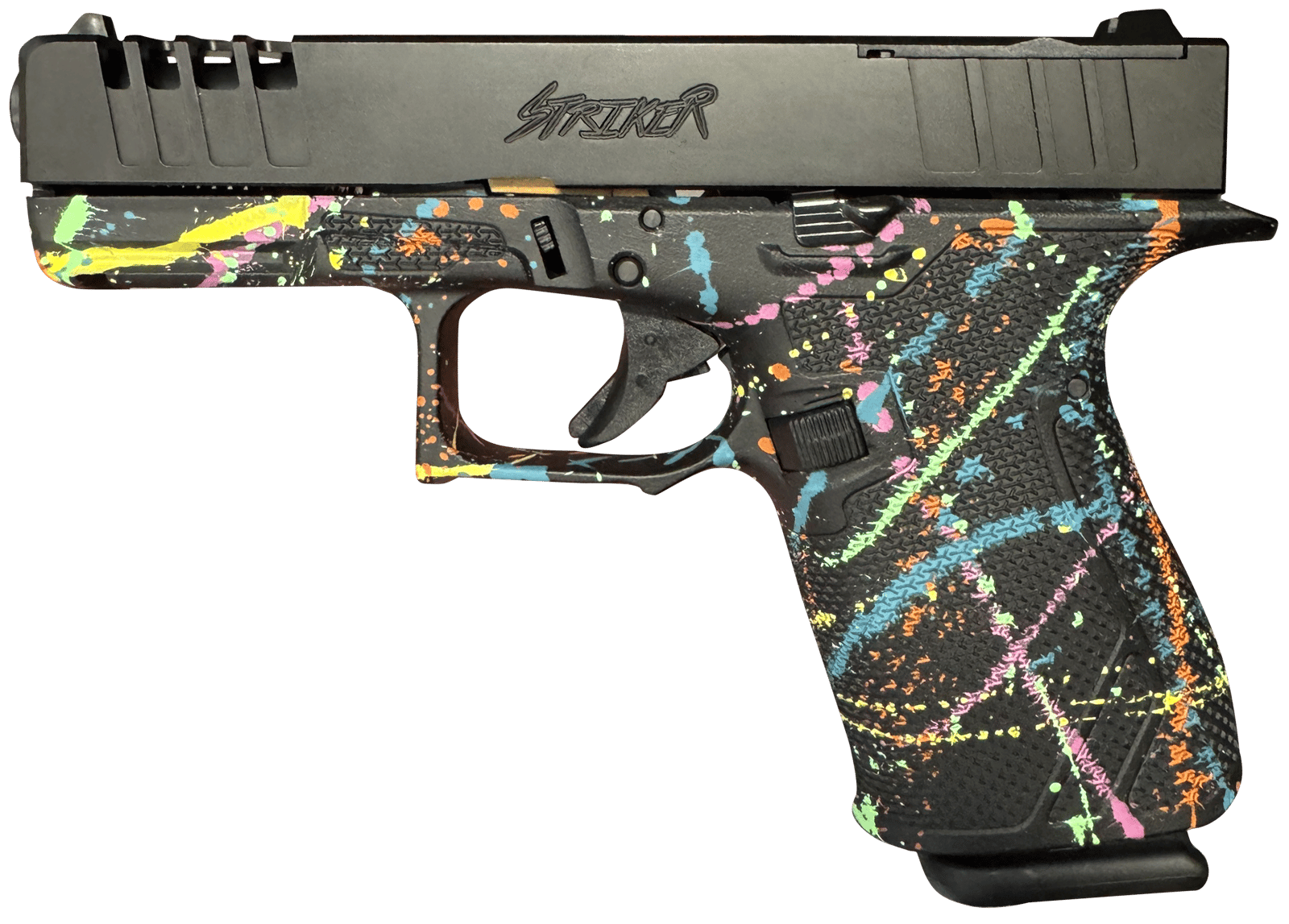 Great Lakes Firearms GL19SBLK Striker  9mm 15+1 4" Front/Rear Serrations Cerakote Splatter Black