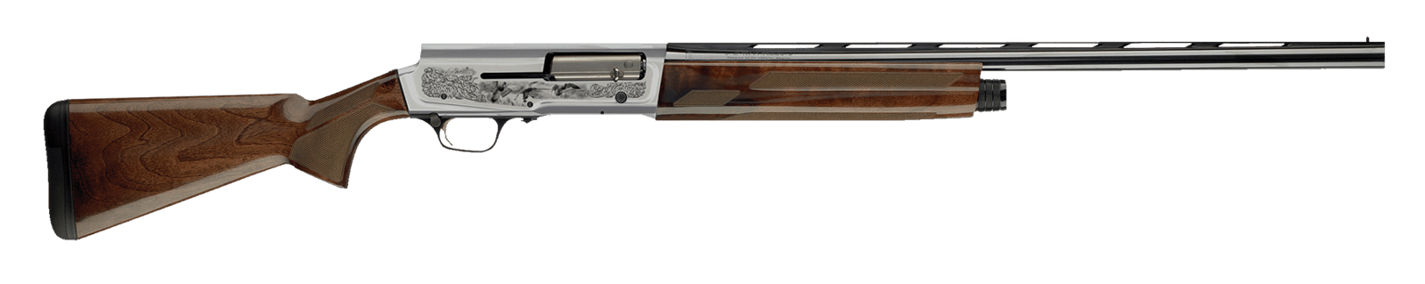Browning 0118203005 A5 Ultimate 12 Gauge 26" Barrel 3" 4+1, Blued Barrel, Engraved Satin Nickel Finished Receiver, Gloss Oil Grade III Turkish Walnut Stock