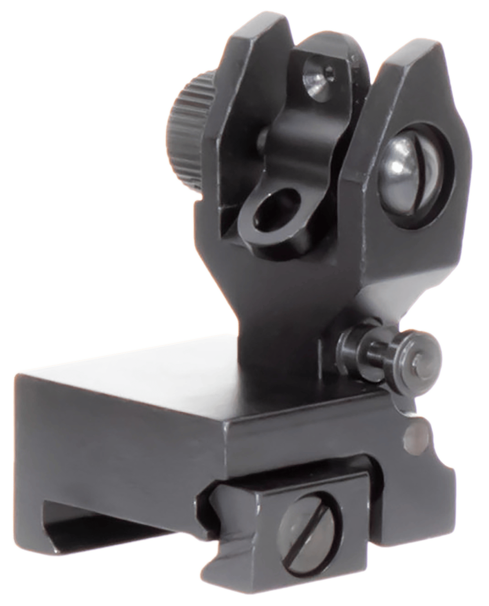 Aim Sports MT201 AR Low Profile Rear Flip Up Sight  Black Anodized Low Profile for AR-15