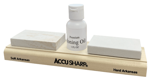 AccuSharp 023C Whetstone Combo Kit Fine, Coarse Natural Arkansas Stone Sharpener Includes Honing Oil