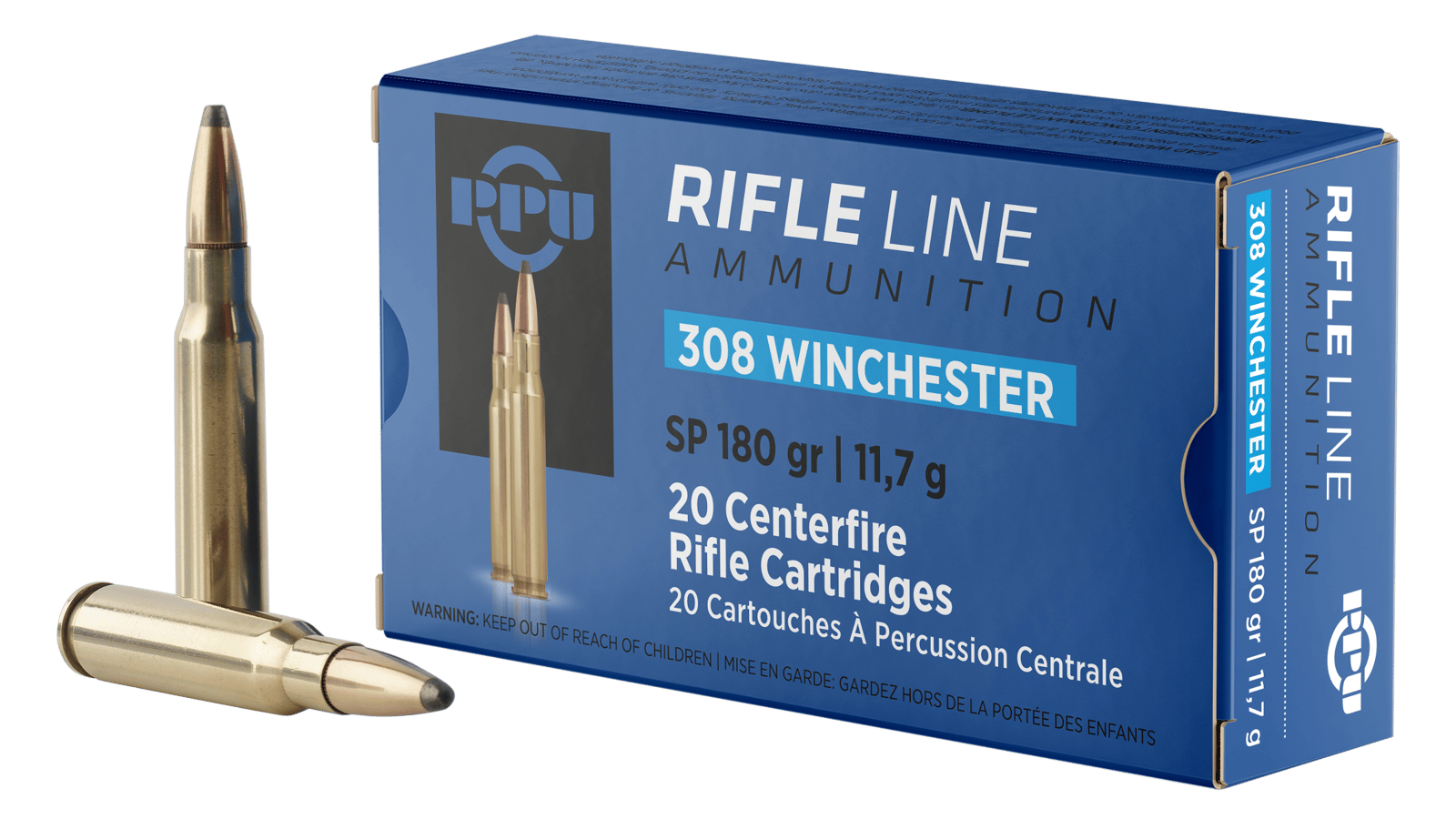PPU PP3083 Standard Rifle  308Win 180gr Soft Point 20 Per Box/10 Case