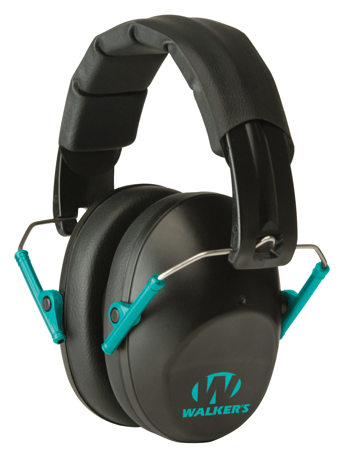 Walker's GWPFPM1BKTL Pro Low Profile Passive Muff 22 dB Over the Head Black/Teal Accent Polymer