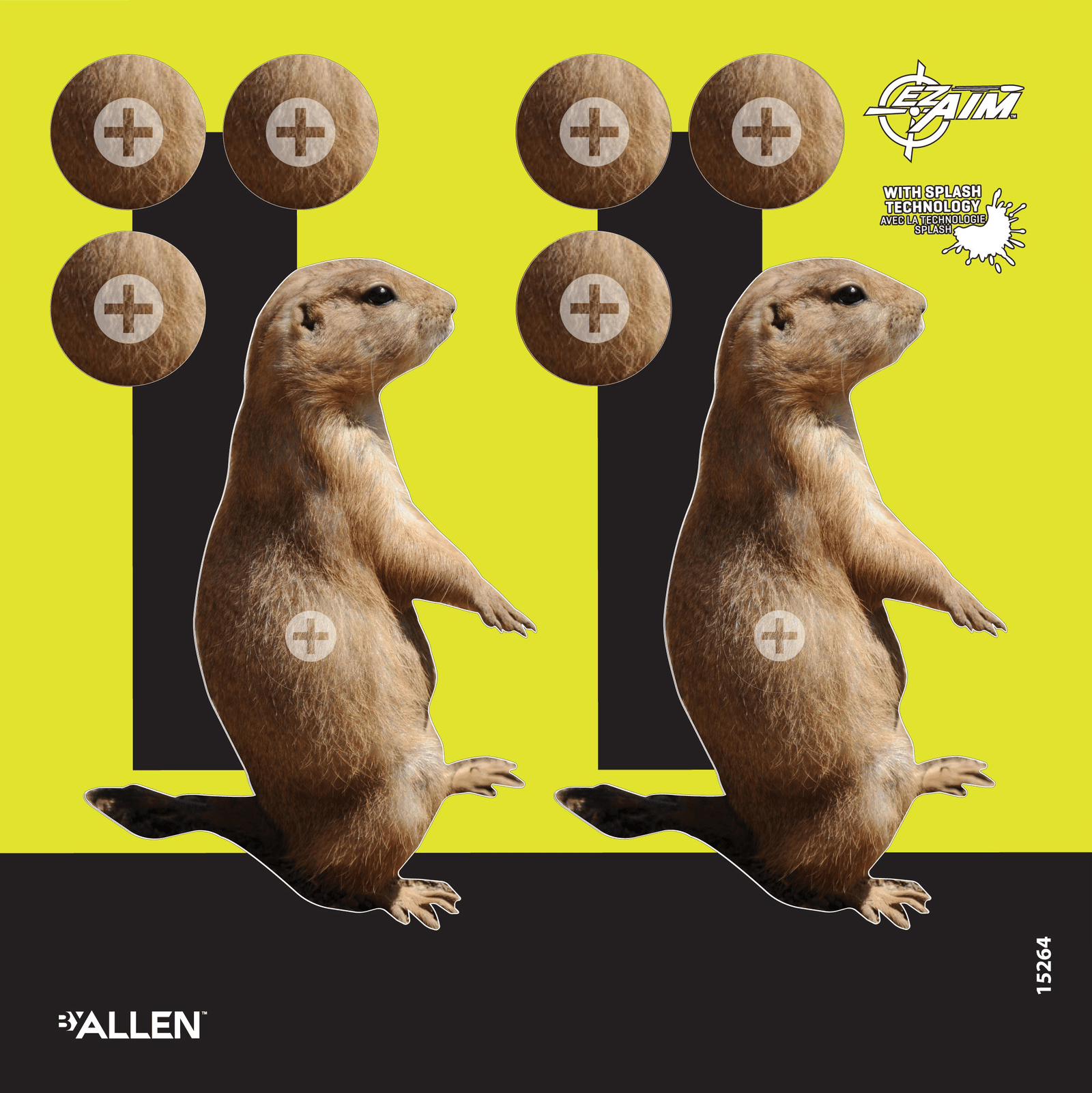 Allen 15264 EZ Aim Splash Reactive Target Prairie Dog Hanging Paper 8"x8" Multi-Color 6Pack