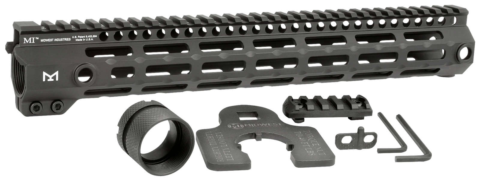 Midwest Industries MIG4M13375 Tactical G4M Handguard AR-15 Black Hardcoat Anodized Black 13.3" 6061-T6 Aluminum M-LOK