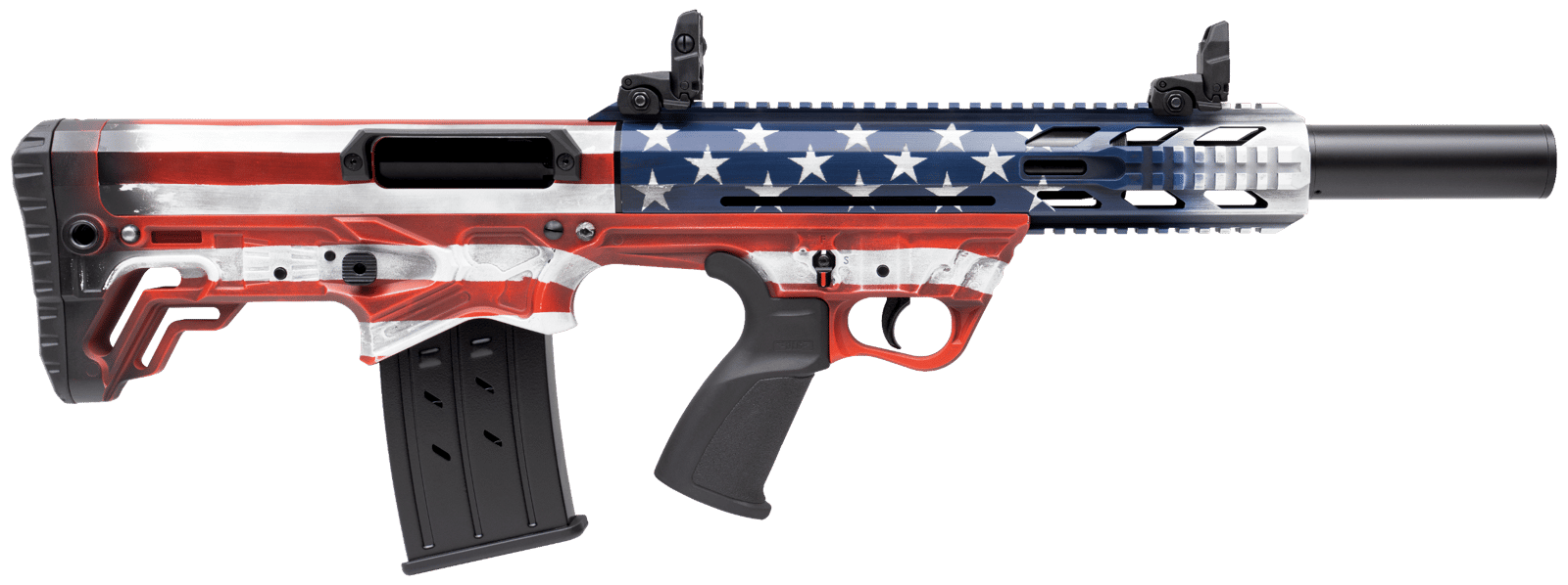 Gforce Arms GFY1USA GFY-1 USA 12 Gauge Semi-Auto 3" 5+1 18.50" Black Threaded Barrel, American Flag Aluminum Receiver w/Picatinny Rail, American Flag Bullpup Polymer Stock, Black Polymer Grip