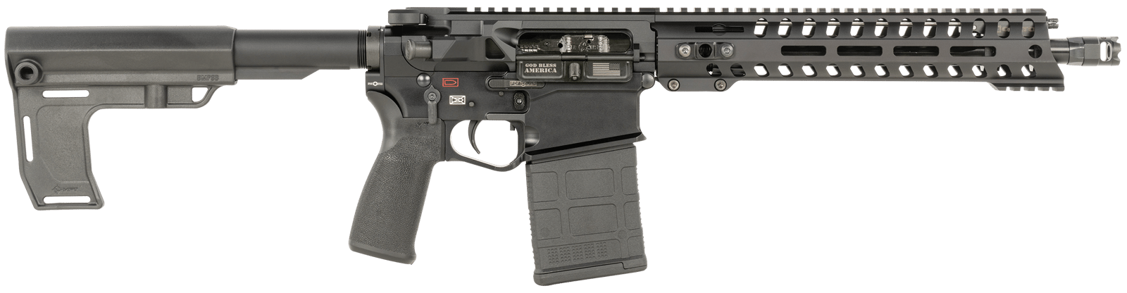 Patriot Ordnance Factory 1599 Revolution DI 308 Win 20+1 12.50" Black Nitride Barrel, Black Anodized