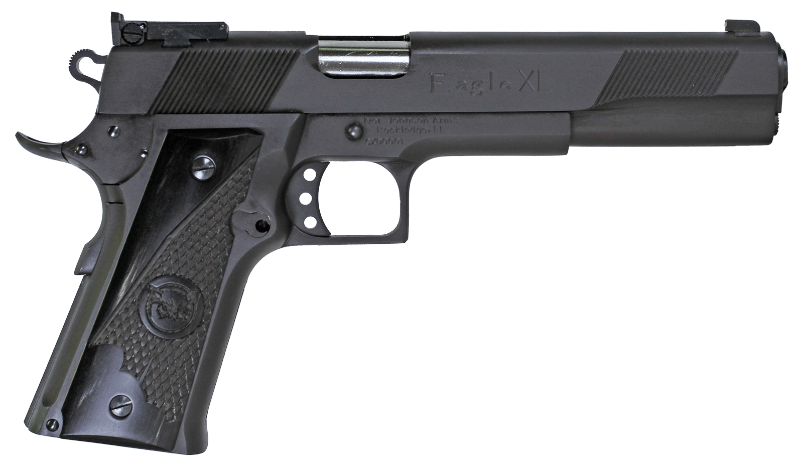 Iver Johnson Arms EAGLEXLDS Eagle XL 45 ACP 14+1 6" Stainless Steel Barrel, Matte Black Steel Serrated Slide, Matte Black Steel Frame w/Beavertail, Black G10 Grip