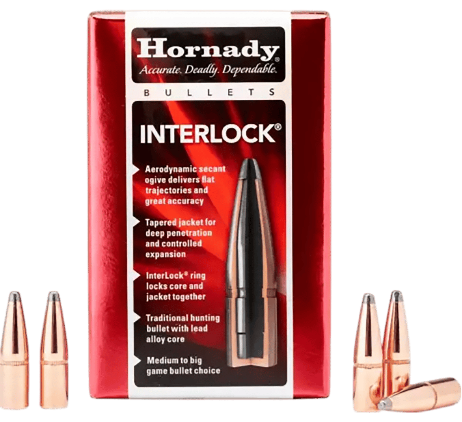 Hornady 2640 InterLock  6.5mm .264 160 gr Round Nose 100 Per Box/ 15 Case