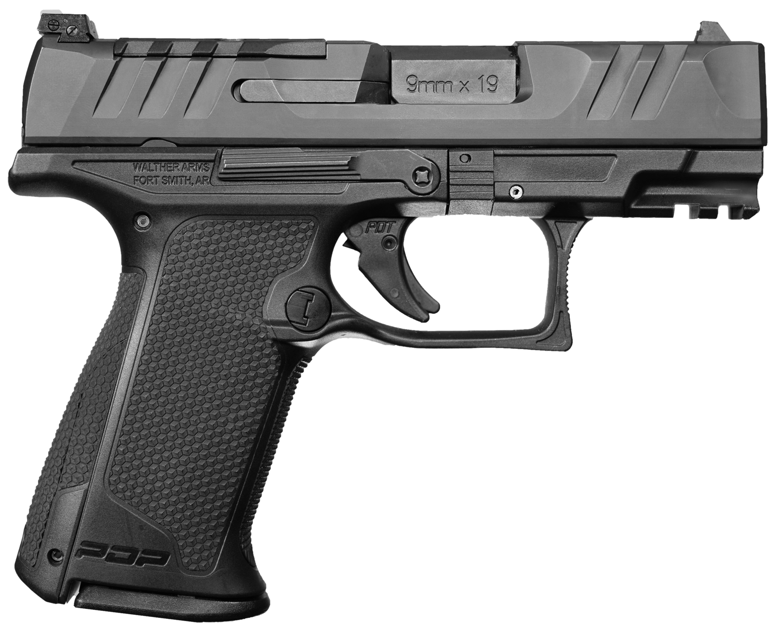 Walther Arms 2849313 PDP F-Series 9mm Luger 15+1 3.50" Black Steel Barrel, Black Optic Ready/Serrated Slide, Black Polymer Frame w/Picatinny Rail, Black Performance Duty Texture Grips, Ambidextrous
