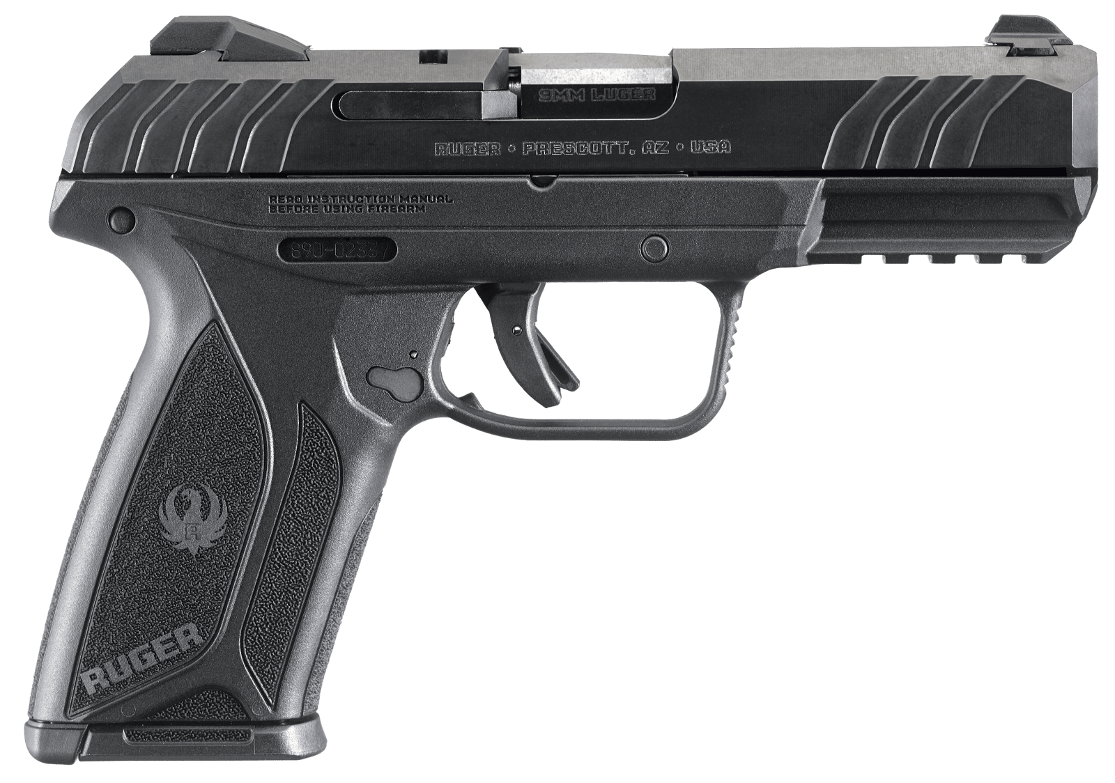Ruger 3810 Security-9  9mm Luger 15+1 4" Black Steel Barrel, Black Oxide Serrated Steel Slide, Black Polymer Frame w/Picatinny Rail, Black Polymer Grip