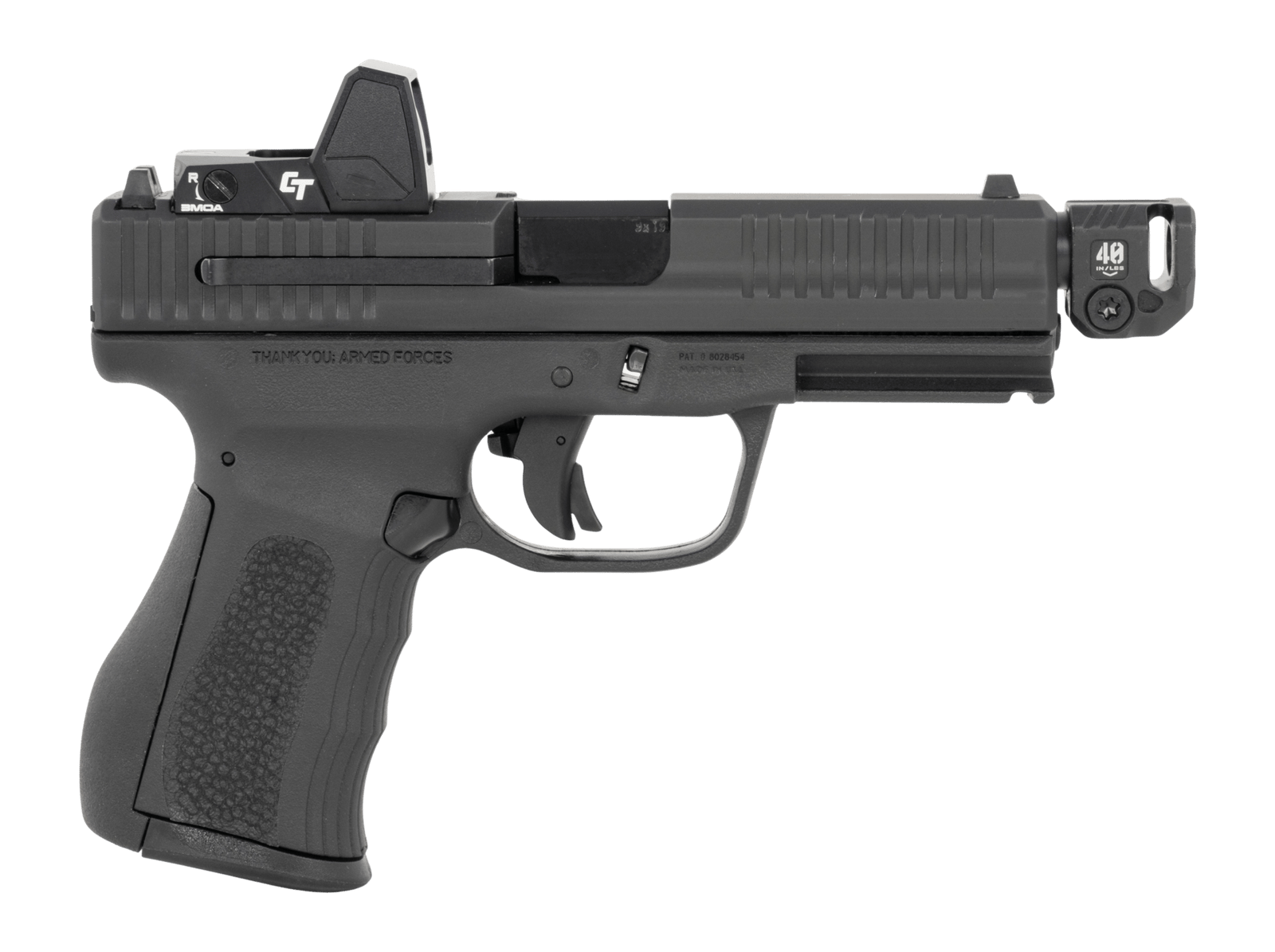 FMK FMKG39BBSTR G3 Strike Compact Frame 9mm Luger 17+1 4.50" Threaded Barrel, Serrated w/Optic Slide, Black Polymer Frame w/Accessory Rail, SI Seeker Red Dot